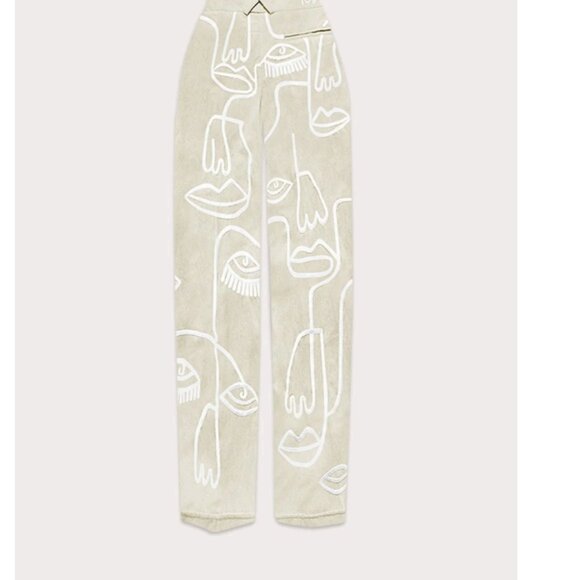 MAISON LES ÉNERVÉS Cotton/Linen Siam Pants Ivory Sz 0 - Picture 4 of 15